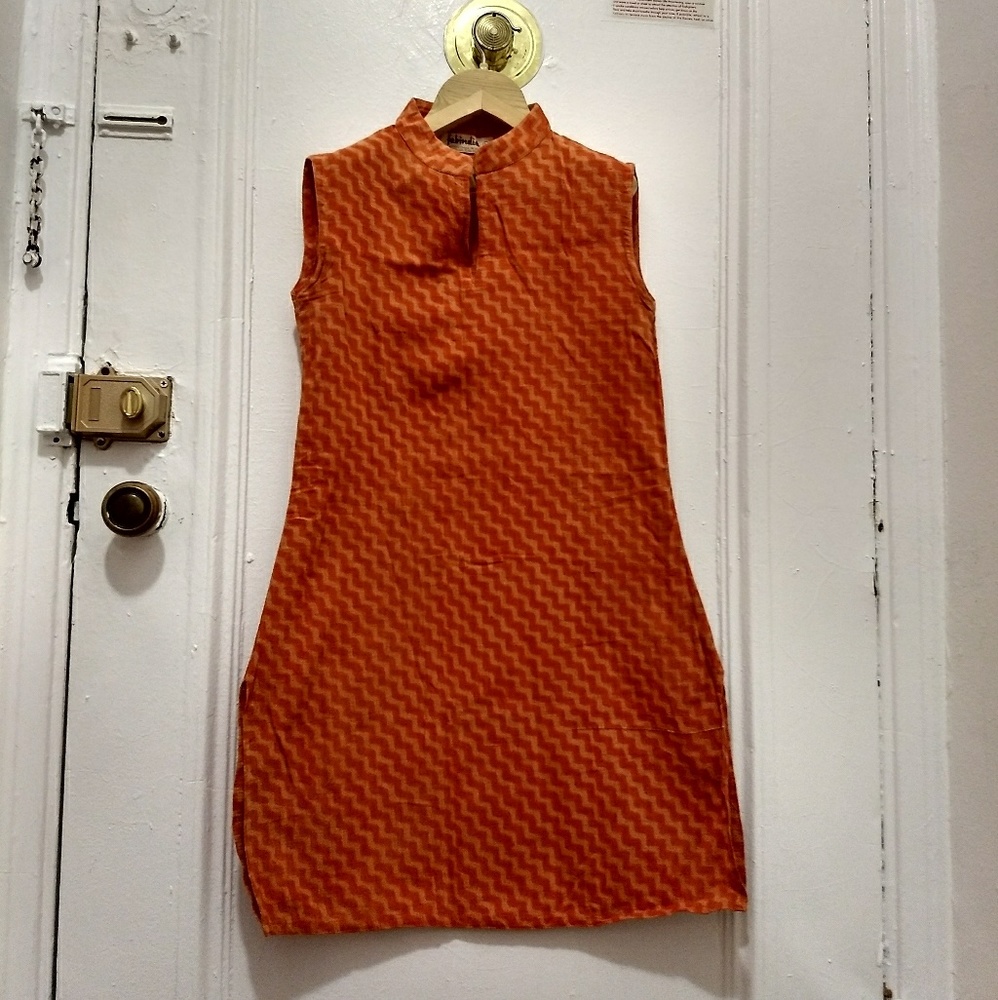 Bright orange cotton tunic